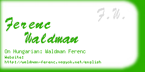 ferenc waldman business card